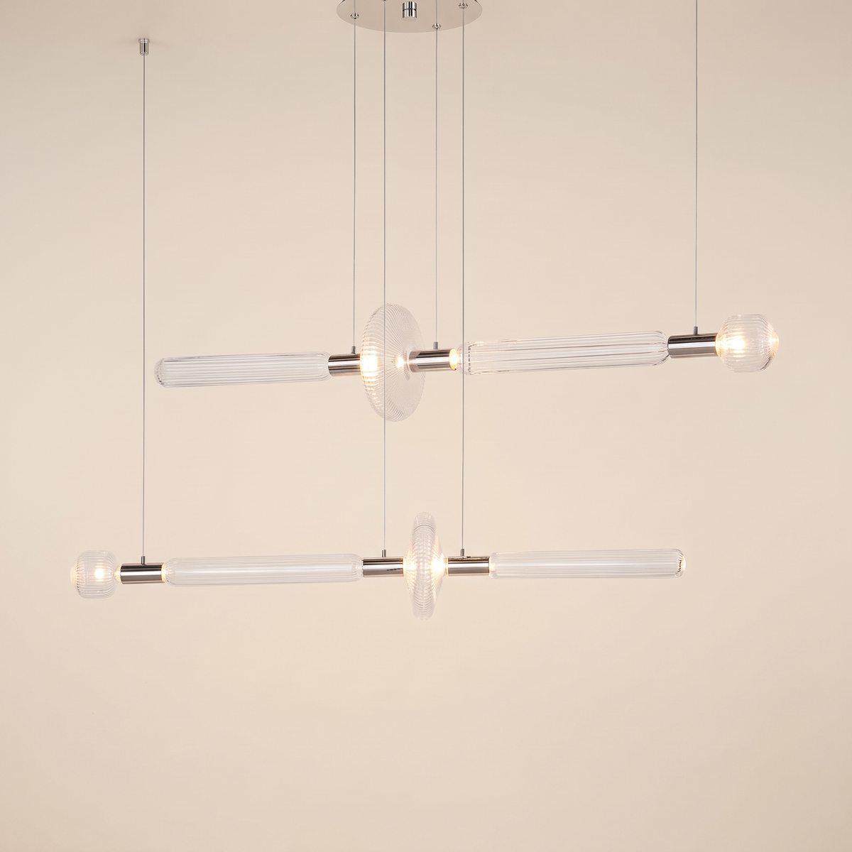 Rastelle Glass Rod Sphere LED Pendant Light