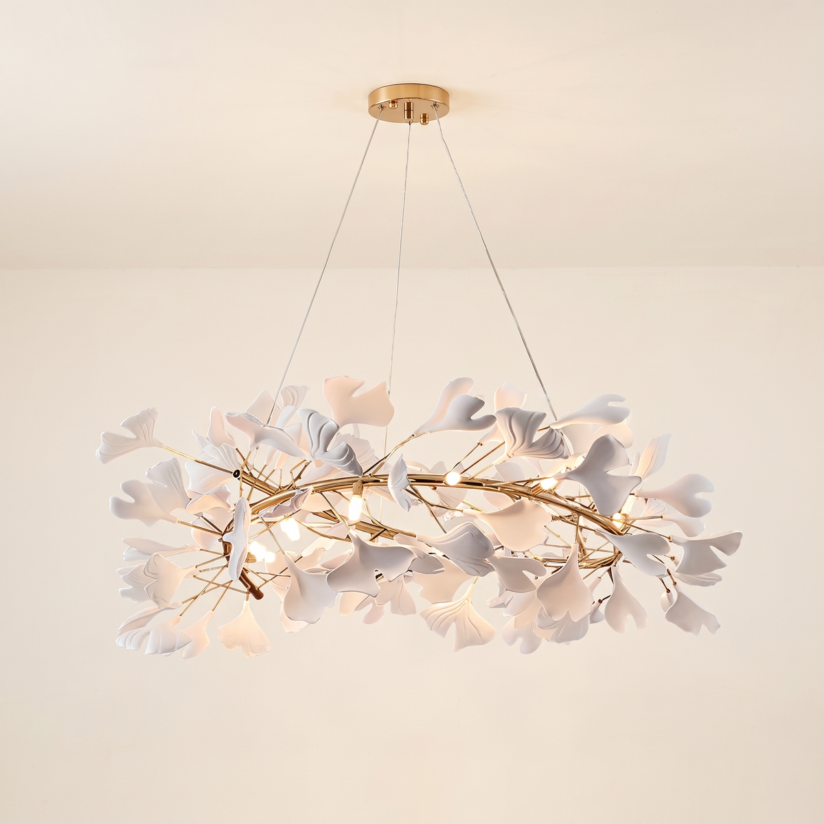 Rennora Porcelain Leaf Ring Chandelier