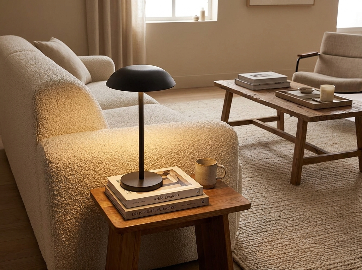 Sable Contemporary Minimal Rechargeable LED Table Lamp