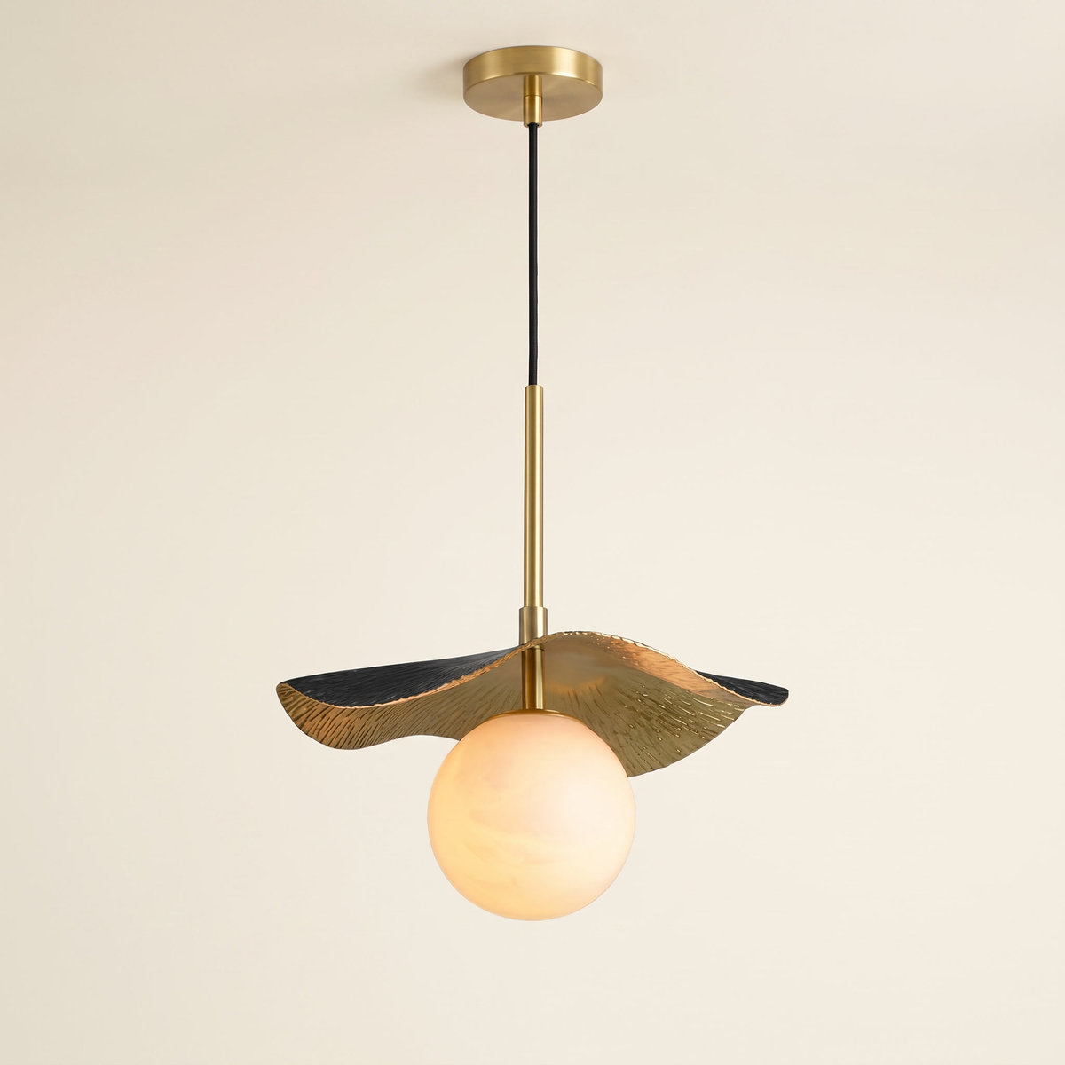 Sarvelle Alabaster Sphere Winged Pendant Light