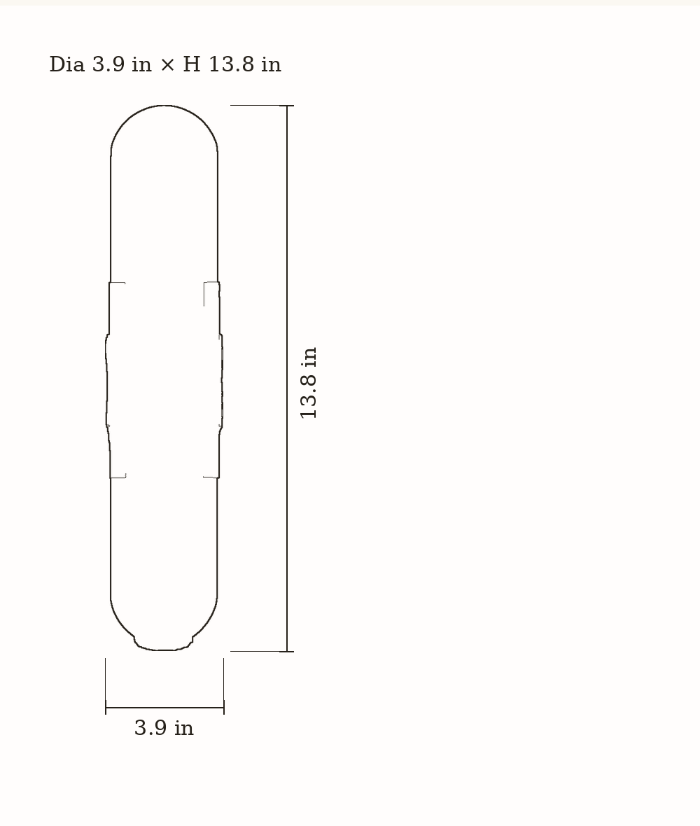 Scale drawing of Celestine Alabaster Oblong Wall Sconce with its listed dimensions.
